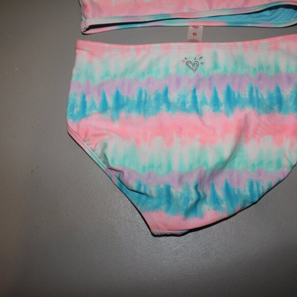 Multi Color 2 Pcs Justice Bikini Swimsuits Size 10 - Picture 7 of 10